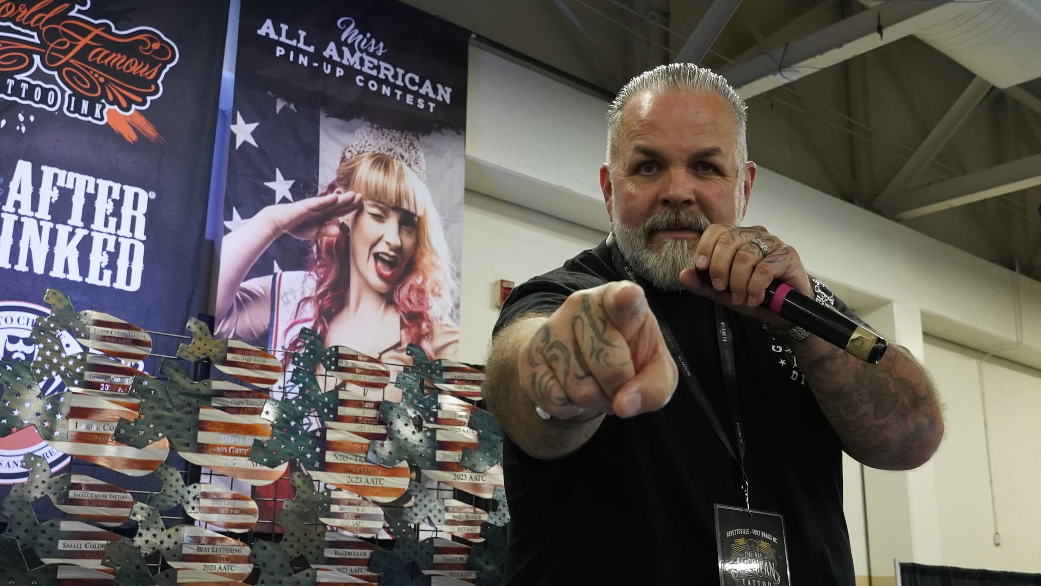 Joey Tattoo is the emcee for the all american tattoo convention